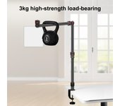 Soporte de escritorio para transmisión en vivo PULUZ PU3103B, brazos extensibles flexibles de 3 secciones, soporte de escritorio CClamp negro