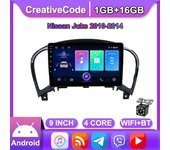 Radio de coche de 9 pulgadas para NISSAN JUKE 2010-2014, reproductor Multimedia Android para coche, unidad principal de navegación GPS WIFI 1 + 16GB