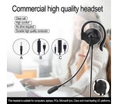 Auriculares de centro de llamadas con micrófono, auriculares de servicio para teléfono inalámbrico, auriculares con cable de 3,5mm para centro/tráfico/ordenador USB