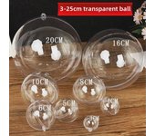 Adorno colgante de bola de plástico transparente, redondo y abatible, ideal para Navidad y jardín de infancia.