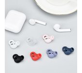 Protector de auriculares antideslizante de silicona, 2 uds., para AirPods 1/2 rojo