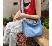 Bolso de hombro de mezclilla, bolso cruzado para mujer, bolso de compras de gran capacidad azul oscuro