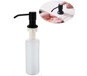 Dispensador de jabón para fregadero de cocina, dispensador de jabón de acero inoxidable para baño, prensa manual, accesorios de cocina plata