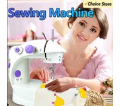 Mini máquina de coser eléctrica para el hogar, pequeña, de doble velocidad, portátil, con luz nocturna, Pedal recto, Kit para principiantes de dos hilos
