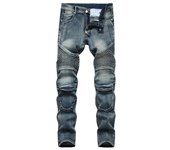 Pantalones hasta la rodilla para motociclismo para hombre, pantalones retro de pierna recta, pantalones vaqueros ajustados, estilo callejero informal 29 negro