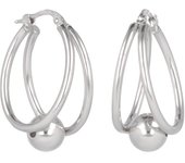 Les Trésors De Lily [Q4596] - Créoles Argent 'Chorégraphie' argenté (rhodié) - 25x20x12 mm plata