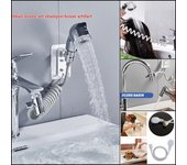 Grifo de agua para lavabo de baño, ducha externa, filtro de retención de inodoro, Boquilla pequeña Flexible, traje para lavar el cabello, artefacto de ducha para casa plata