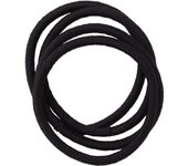 Gomas elásticas para el cabello KAI negras, juego de 4 bandas Hepring KQ0015 - Perfectas para sujetar el cabello con seguridad