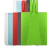 Tabla de cortar plegable portátil de plástico de grado alimenticio, antideslizante, para cortar verduras y carne, accesorios de cocina azul