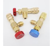 Válvula de seguridad de fluoración del aire acondicionado Válvula de llenado de refrigerante R410 Interruptor de refrigeración Herramienta adaptadora de cobre R22