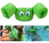 Niños niños bebé flotador brazo natación dibujos animados vida flotador chaqueta chaleco de seguridad One size verde