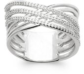 Bague Argent 'Sissi' blanc argenté (rhodié) - 13 mm 60