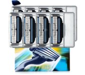 8 unids/lote de cuchillas de afeitar de 3 capas de alta calidad, compatibles con máquina Mache 3