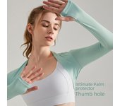 Chaleco de yoga de manga larga para mujer, cárdigan tipo chal con protección solar, ropa deportiva para correr y hacer ejercicio XL