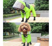 Chubasquero para perro, ropa para mascotas con cara de perro, mono, chaqueta impermeable para perros, ropa resistente al agua para perros, abrigo para mascotas S rojo