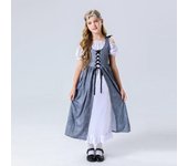 Disfraz de cuento retro para niños, disfraz de Halloween, vestido de fiesta 120 blanco