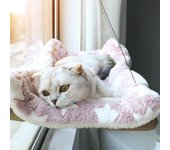 Nueva hamaca para gatos desmontable, ventosa potente, hamaca para colgar en la ventana del coche, hamaca para mascotas cian/blanco