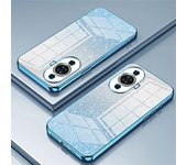 Funda de teléfono transparente con revestimiento de purpurina degradada, funda de silicona suave a prueba de golpes para Huawei Nova 11 12 10 9 SE 8i 7I 5i Pro 5T Y90 Huawei Nova 12 Pro púrpura