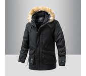 Ropa de invierno de algodón de longitud media y larga, chaquetas para hombre, suéter con capucha, cuello, ropa acolchada de algodón, chaquetas cálidas para exteriores para hombre L