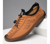 Zapatos Casuales para Hombre Zapatillas de Deporte Transpirables Mocasines Zapatos para Caminar Zapatos Planos de Vestir de Cuero con Cordones Hechos a Mano para Conducir Oficina de Trabajo de Negocios 39 negro