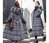 Abrigo De Invierno para Mujer Ropa Acolchada De Algodón Engrosamiento Abrigo De Invierno Informal Chaqueta Larga Parka De Plumón M rojo