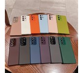 Funda rígida de PC para Samsung Galaxy S24, S23, S22 Plus Ultra, duradera, antihuellas, con película para lente y protector de caídas. S22 negro