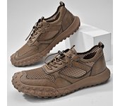 Zapatos casuales de verano para hombres Zapatillas de deporte de malla transpirable 39 marrón