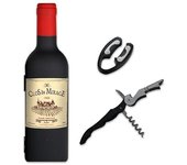 Coffret sommelier en forme de bouteille de vin