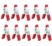 10 abrazaderas de resorte de metal de 2 pulgadas con puntas de plástico suave para sujetar fotos y manualidades.