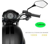 Espejo retrovisor para coche con batería eléctrica, reflector para motocicleta, espejo retrovisor convexo para motocicleta eléctrica, scooter, triciclo Black 10mm