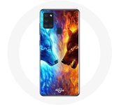 Coque Samsung Galaxy A21S Loup de Glace et de feu