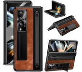 Funda de cuero con ranura para bolígrafo y soporte para lápiz óptico para Samsung Galaxy Z Fold 6 5 4 5G, cubierta protectora de bisagra de pantalla de vidrio para Fold6 Fold5 For Galaxy Z Fold 4