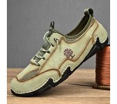 Zapatos casuales de verano para hombres Sandalias de cuero Zapatos de malla transpirables 39 verde