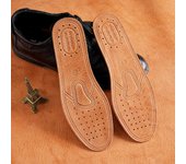1 par de plantillas de piel de vaca para zapatos de hombre, cómodas, desodorantes, informales, de cuero genuino, de calidad, para zapatos planos 38