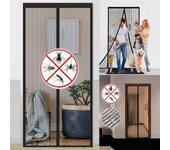 Mosquiteras antimosquitos para puertas, cortinas de cocina, protección contra insectos, magnéticas, duraderas, para lavado de coches, malla antimoscas, imanes, pantallas separadoras 70x210 cm beige
