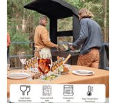 Soporte de acero inoxidable para latas de cerveza, soporte para pollos para parrilla, 4 en 1, con 10 ranuras, rejilla para alas/piernas de pollo/brochetas para barbacoa para fiestas al aire libre