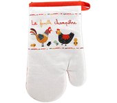 Les Trésors De Lily [R6606] - Guante para horno 'Hooks' naranja blanco (la familia del campo) - 28x14cm naranja