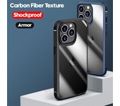 Funda armadura oficial a prueba de golpes para Iphone 14 13 12 11 Pro Max Iphone13 Mini X Xs Xr 14pro 14max Hd Marco de fibra de carbono transparente Capa For iPhone XS Max