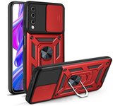 Funda a prueba de golpes para Huawei Y6S Y8S Y9S Y6 Y9 Prime 2019, funda trasera con soporte de anillo para Honor X8 X9 X30 X30i P Smart Z 2021 For P Smart 2021 plata