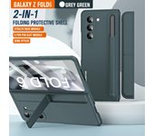 Funda rígida de plástico para Samsung Galaxy Z Fold 6, 5, 4, Fold6, Fold5, Fold4 5G, con soporte y ranura para bolígrafo. Galaxy Z Fold4 negro
