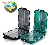 Pastillero organizador de medicinas, caja dispensadora, soporte para contenedor de tableta de viaje verde