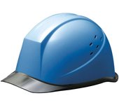Casco de trabajo PC con visera transparente y orificios de ventilación. Protección contra la lluvia para evitar resbalones. SC11PCLV RA [Midori Anzen] Azul/Ahumado.