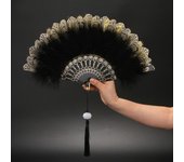 Accesorios de disfraz Dulce hada niña abanico plegable de plumas regalo de boda decoración de fiesta abanico de mano de baile rojo