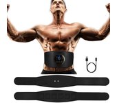 Cinturón de estimulación muscular, estimulador eléctrico de ABS, entrenador de cintura, ejercitador abdominal EMS, cinturones tonificadores de abdominales, masaje adelgazante para fitness negro