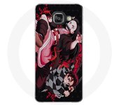 Coque Maniacase pour Samsung Galaxy A3 2017 demon slayer tanjiro nezuko attaque combat