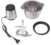 Picadora de carne eléctrica de acero inoxidable de 2 L, 8000 RPM, 200 W, multifuncional, mini picadora de alimentos eléctrica. L
