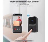 Timbre de seguridad inteligente con cámara de alta resolución 1080P, videoportero inalámbrico con visión nocturna por infrarrojos y audio bidireccional en tiempo real.
