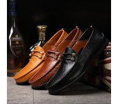 Zapatos de hombre Primavera/Verano Zapatos casuales de piel de vaca Mocasines Doug de suela plana de cuero suave para hombre 38 negro