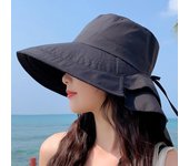 Sombrero de pescador con ala ancha y protección para el cuello, transpirable, con cola de caballo y protección solar, para hombre y mujer, ideal para ciclismo, playa y deportes.