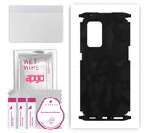 apgo Protective Skin Sticker for the back+sides compatible with Oppo Reno 6 Pro 5G, Full Wrap Film, Foil, Vinyl - Pattern Black Camo